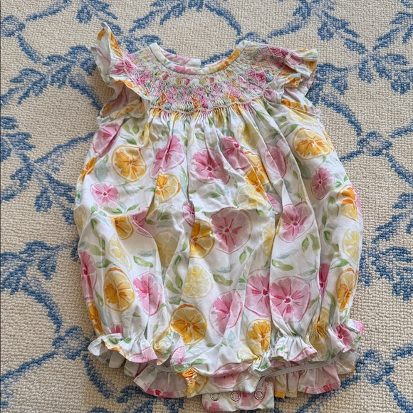 Little English Other - Citrus Baby Romper with Ruffled Sleeves